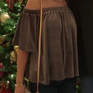 Anthropologie off the shoulder velvet top